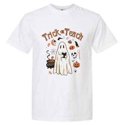 Funny Halloween Trick Or Teach Teachers Gifts Cute Ghost Garment-Dyed Heavyweight T-Shirt