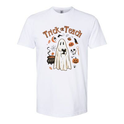 Funny Halloween Trick Or Teach Teachers Gifts Cute Ghost Softstyle CVC T-Shirt