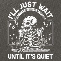 Funny Halloween Teacher Skeleton I'll Just Wait Until It's Quiet Cotton Canvas Backpack