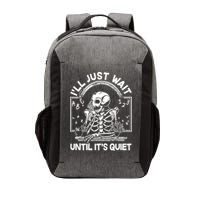 Funny Halloween Teacher Skeleton I'll Just Wait Until It's Quiet Vector Backpack