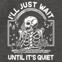 Funny Halloween Teacher Skeleton I'll Just Wait Until It's Quiet Vector Backpack