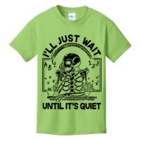 Funny Halloween Teacher Skeleton I'll Just Wait Until It's Quiet Kids T-Shirt
