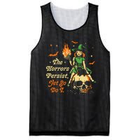 Funny Halloween The Horrors Persist Yet So Do I Mesh Reversible Basketball Jersey Tank