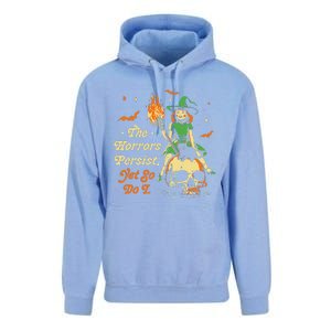 Funny Halloween The Horrors Persist Yet So Do I Unisex Surf Hoodie