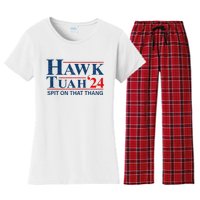 Funny Hawk Tuah 24 Spit On That Thang Presidential Candidate Women's Flannel Pajama Set