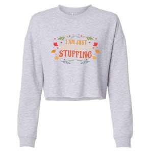 Funny Happy Thanksgiving Turkey Pumpkin Pie Autumn Gift Cropped Pullover Crew