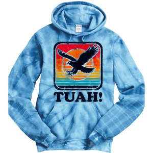 Funny Hawk Tuah Tush Camping Hiking Sarcastic Tie Dye Hoodie