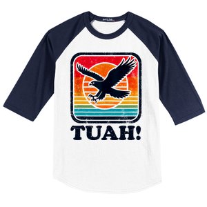 Funny Hawk Tuah Tush Camping Hiking Sarcastic Baseball Sleeve Shirt