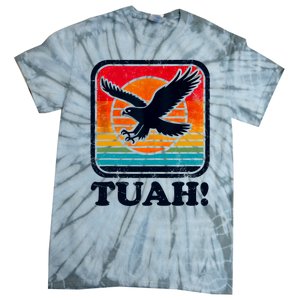 Funny Hawk Tuah Tush Camping Hiking Sarcastic Tie-Dye T-Shirt