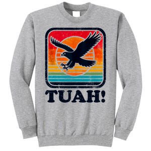 Funny Hawk Tuah Tush Camping Hiking Sarcastic Tall Sweatshirt