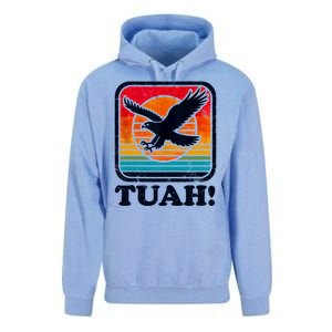 Funny Hawk Tuah Tush Camping Hiking Sarcastic Unisex Surf Hoodie