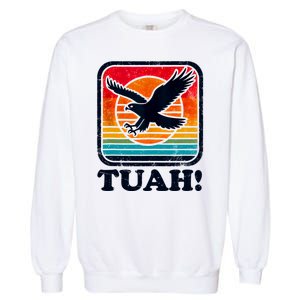 Funny Hawk Tuah Tush Camping Hiking Sarcastic Garment-Dyed Sweatshirt