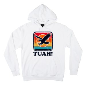 Funny Hawk Tuah Tush Camping Hiking Sarcastic Hoodie