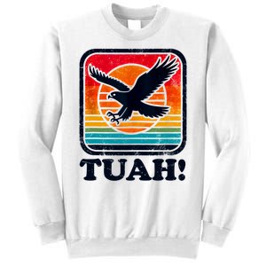 Funny Hawk Tuah Tush Camping Hiking Sarcastic Sweatshirt