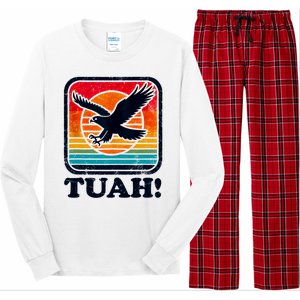 Funny Hawk Tuah Tush Camping Hiking Sarcastic Long Sleeve Pajama Set