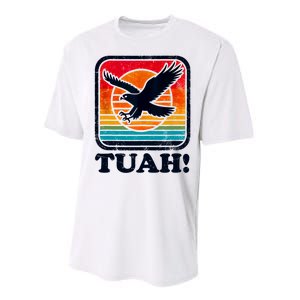 Funny Hawk Tuah Tush Camping Hiking Sarcastic Performance Sprint T-Shirt