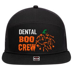 Funny Halloween Tooth Pumpkin For Dentist Boo Crew Funny Gift 7 Panel Mesh Trucker Snapback Hat