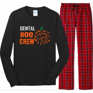 Funny Halloween Tooth Pumpkin For Dentist Boo Crew Funny Gift Long Sleeve Pajama Set