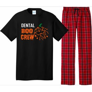 Funny Halloween Tooth Pumpkin For Dentist Boo Crew Funny Gift Pajama Set