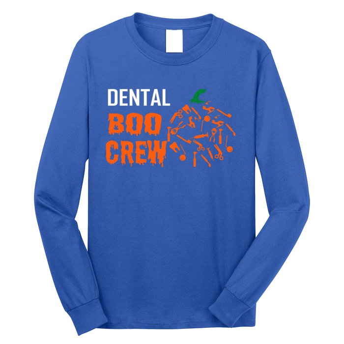 Funny Halloween Tooth Pumpkin For Dentist Boo Crew Funny Gift Long Sleeve Shirt