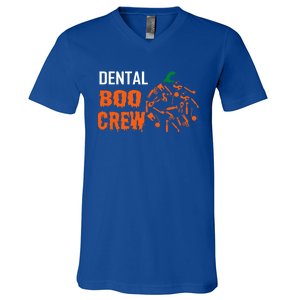 Funny Halloween Tooth Pumpkin For Dentist Boo Crew Funny Gift V-Neck T-Shirt