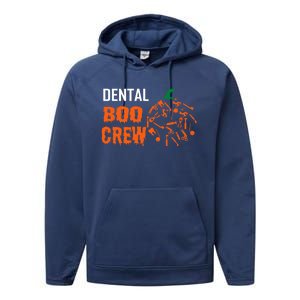 Funny Halloween Tooth Pumpkin For Dentist Boo Crew Funny Gift Performance Fleece Hoodie