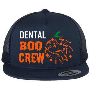 Funny Halloween Tooth Pumpkin For Dentist Boo Crew Funny Gift Flat Bill Trucker Hat