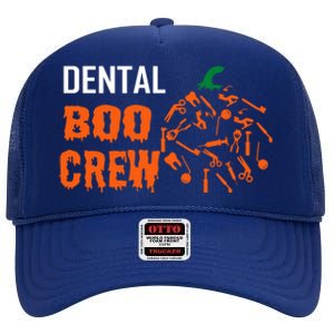 Funny Halloween Tooth Pumpkin For Dentist Boo Crew Funny Gift High Crown Mesh Back Trucker Hat