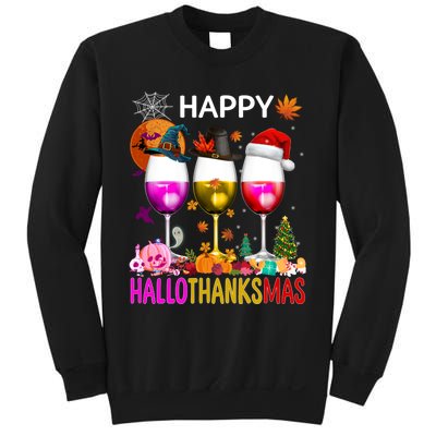 Funny Halloween Thanksgiving Christmas Happy Hallothanksmas Sweatshirt