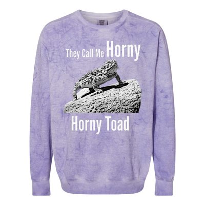 Funny Horny Toad They Call Me Horny Funny Reptile Lizard Colorblast Crewneck Sweatshirt