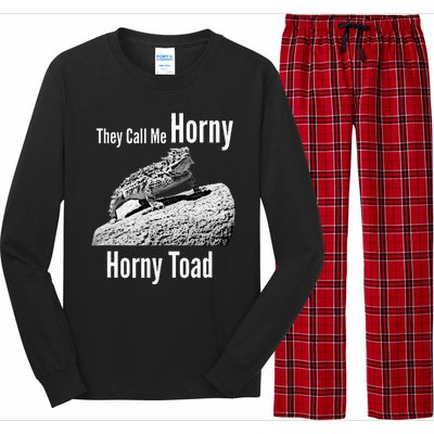 Funny Horny Toad They Call Me Horny Funny Reptile Lizard Long Sleeve Pajama Set