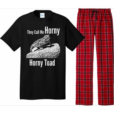 Funny Horny Toad They Call Me Horny Funny Reptile Lizard Pajama Set