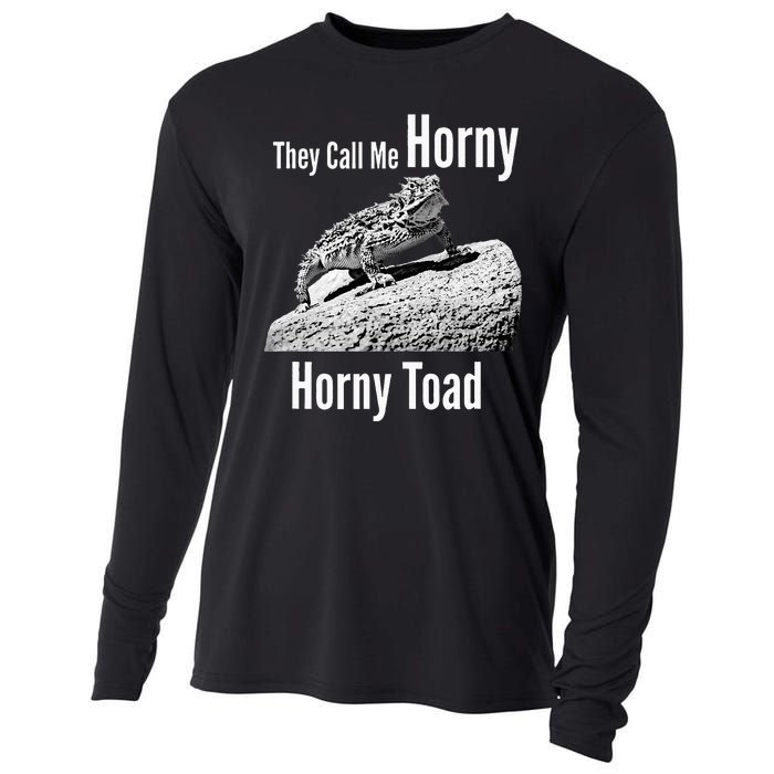 Funny Horny Toad They Call Me Horny Funny Reptile Lizard Cooling Performance Long Sleeve Crew