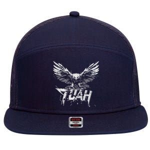 Funny Hawk Tuah Guy Spit Joke Wet That Thang Splash Down 7 Panel Mesh Trucker Snapback Hat