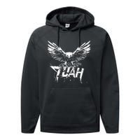 Funny Hawk Tuah Guy Spit Joke Wet That Thang Splash Down Performance Fleece Hoodie