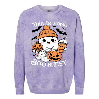 Funny Halloween This Is Some Boo Sheet Ghost Retro Halloween Gift Colorblast Crewneck Sweatshirt