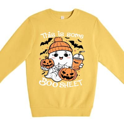 Funny Halloween This Is Some Boo Sheet Ghost Retro Halloween Gift Premium Crewneck Sweatshirt