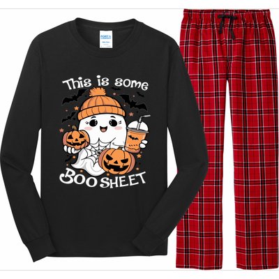 Funny Halloween This Is Some Boo Sheet Ghost Retro Halloween Gift Long Sleeve Pajama Set