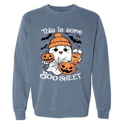 Funny Halloween This Is Some Boo Sheet Ghost Retro Halloween Gift Garment-Dyed Sweatshirt