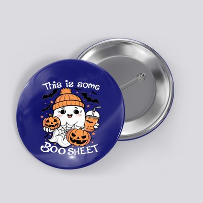 Funny Halloween This Is Some Boo Sheet Ghost Retro Halloween Gift Button