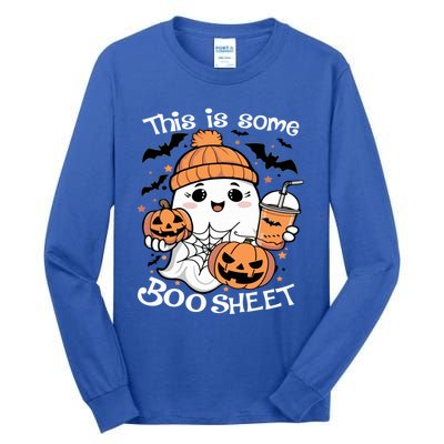 Funny Halloween This Is Some Boo Sheet Ghost Retro Halloween Gift Tall Long Sleeve T-Shirt