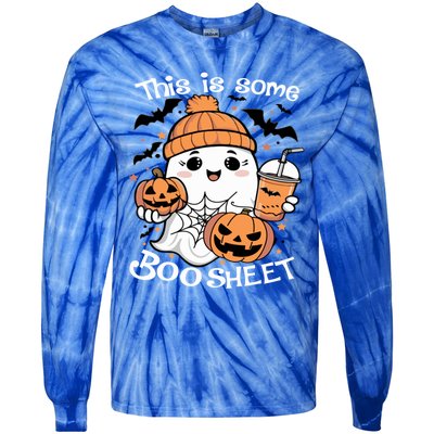 Funny Halloween This Is Some Boo Sheet Ghost Retro Halloween Gift Tie-Dye Long Sleeve Shirt