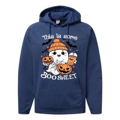 Funny Halloween This Is Some Boo Sheet Ghost Retro Halloween Gift Performance Fleece Hoodie