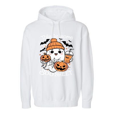 Funny Halloween This Is Some Boo Sheet Ghost Retro Halloween Gift Garment-Dyed Fleece Hoodie