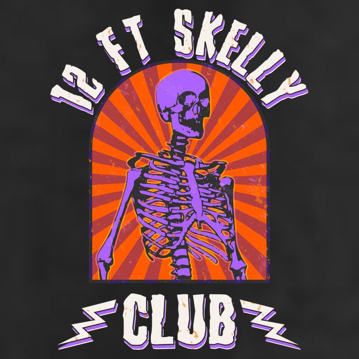Funny Halloween Twelve Foot Skelly Club 7 Panel Mesh Trucker Snapback Hat