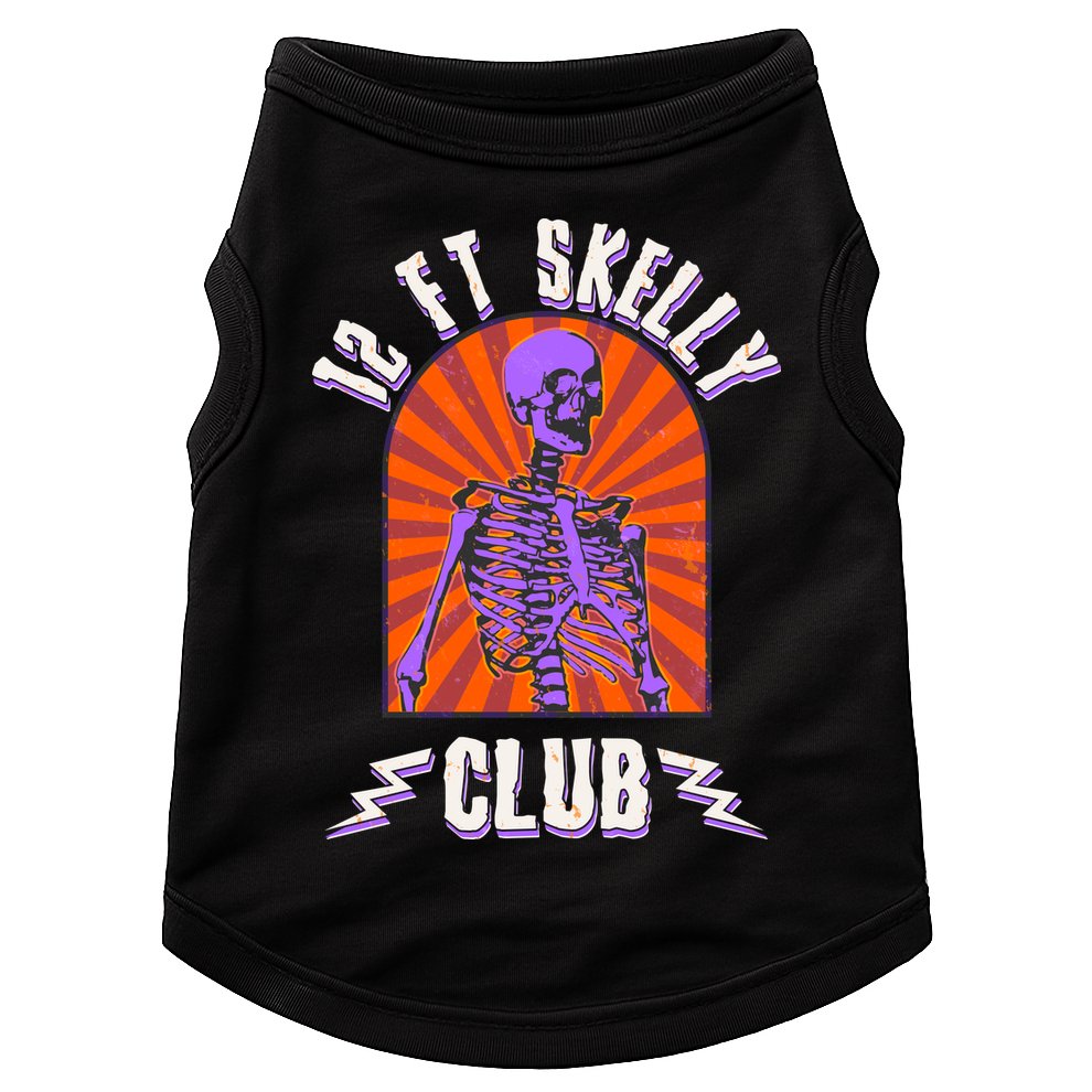 Funny Halloween Twelve Foot Skelly Club Doggie Tank