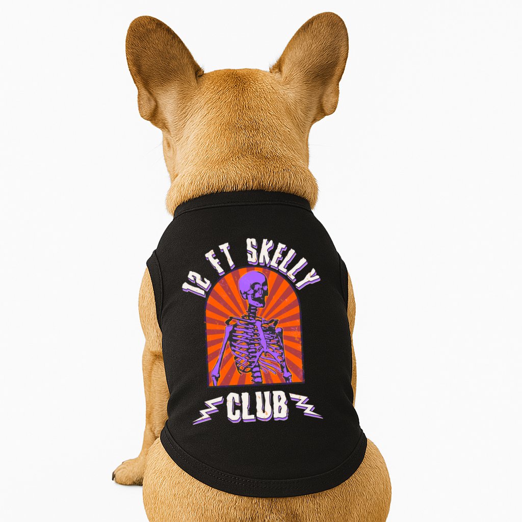 Funny Halloween Twelve Foot Skelly Club Doggie Tank