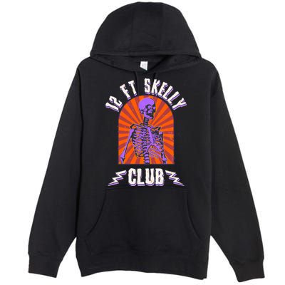 Funny Halloween Twelve Foot Skelly Club Premium Pullover Hoodie