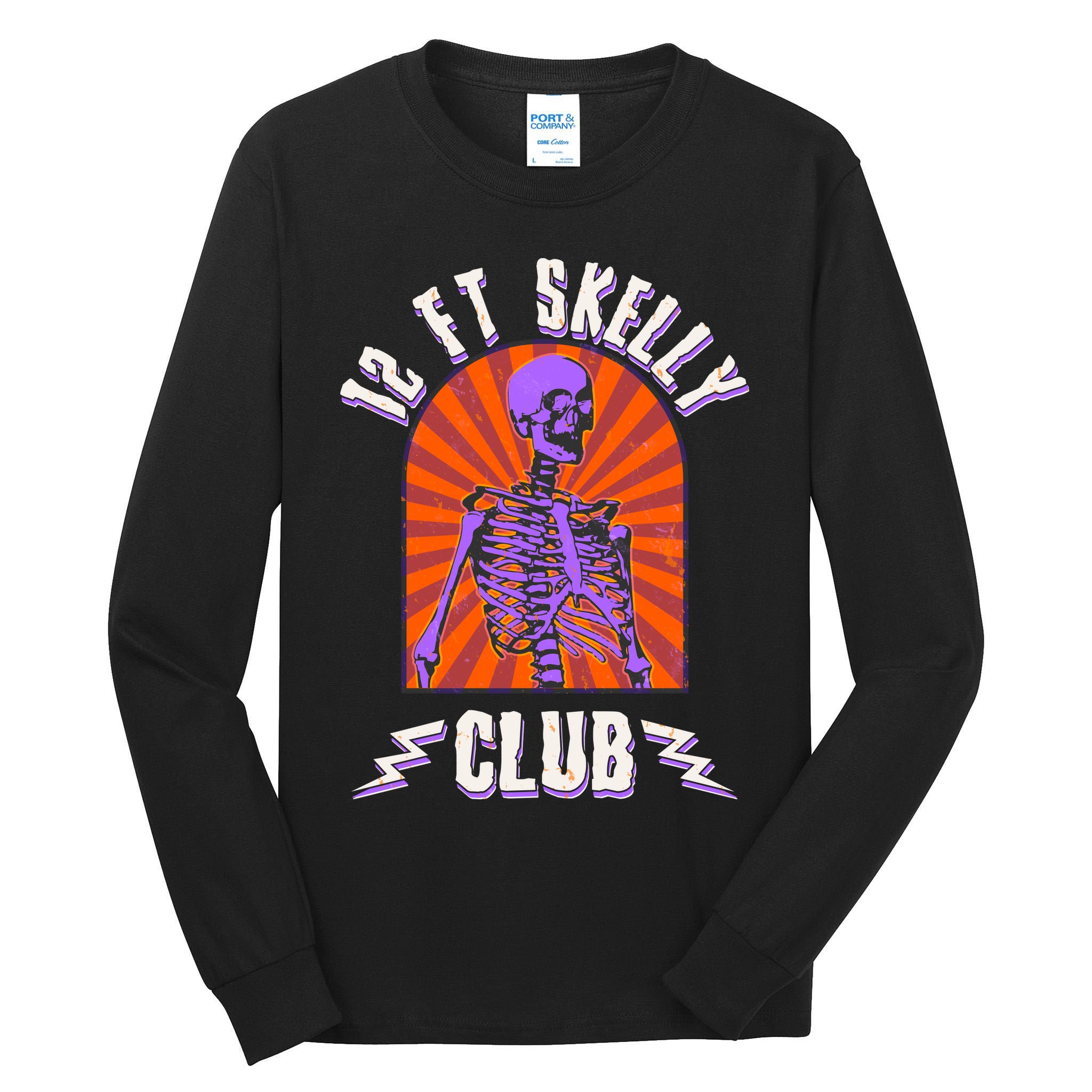 Funny Halloween Twelve Foot Skelly Club Tall Long Sleeve T-Shirt