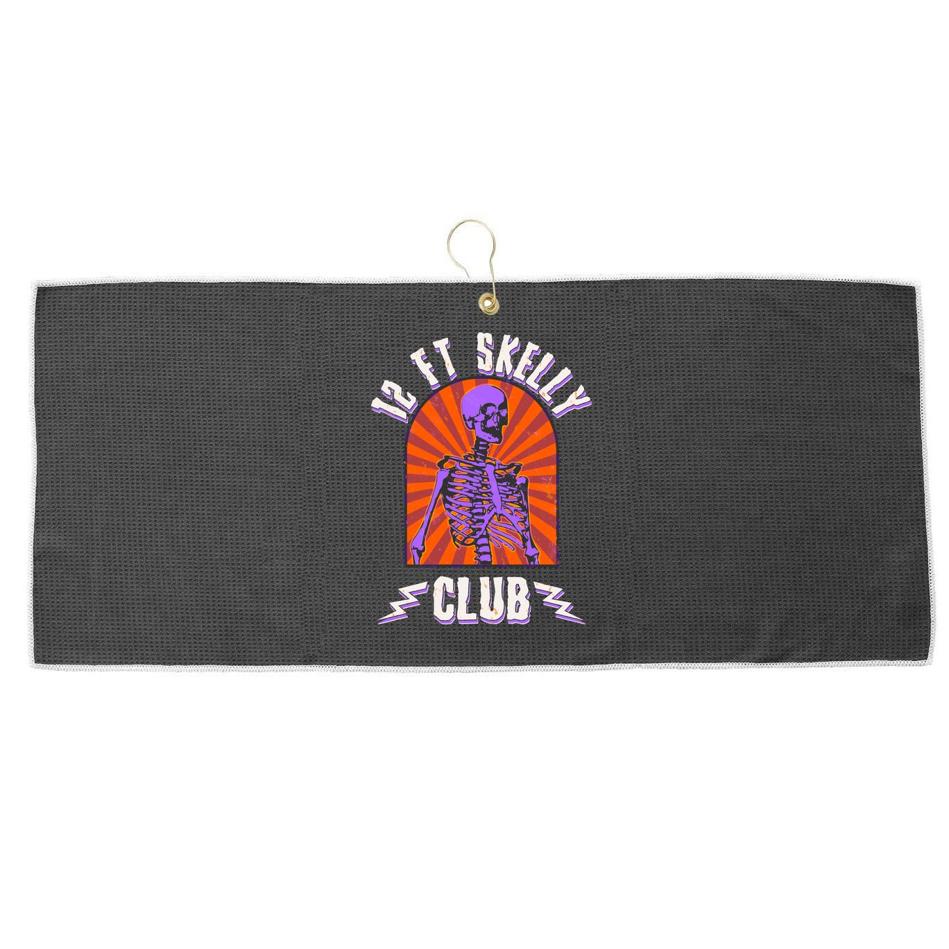 Funny Halloween Twelve Foot Skelly Club Large Microfiber Waffle Golf Towel